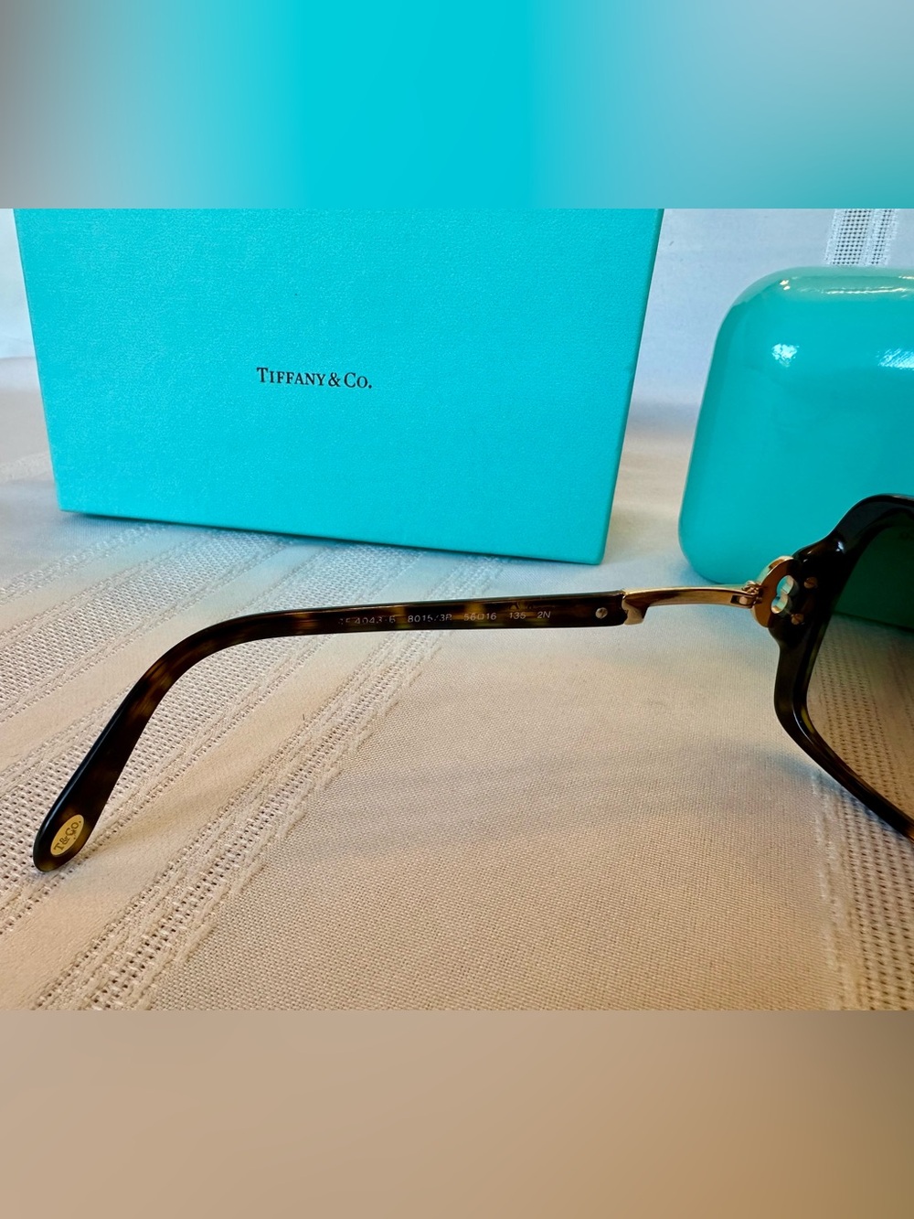Tiffany & Co. Tortoise Shell Frame Gradient Brown Lenses w Crystals TF-4043-B - Picture 6 of 10
